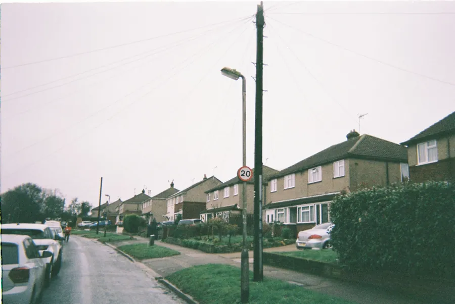 A suburban Croydon street where the ridge and verge lines can be checked from the pavement